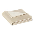 VOMZER Premium Plush Double Blanket | 300 GSM Lightweight Cozy Soft for Bed Sofa Couch Travel Camping| 254X229 Cm /90x100 Inches Buff Beige Kafalo