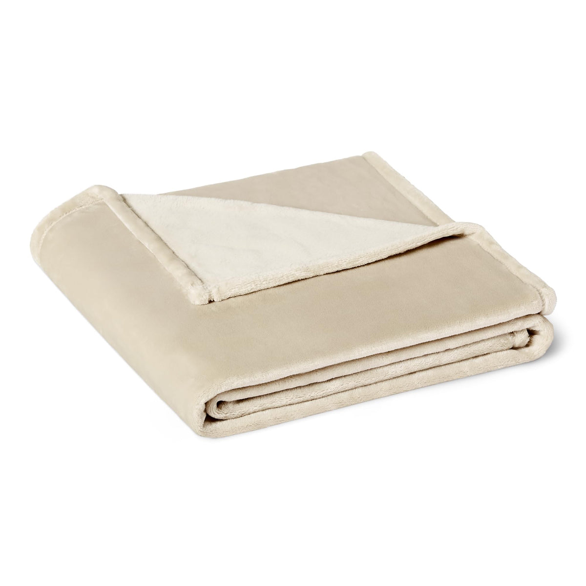 VOMZER Premium Plush Double Blanket | 300 GSM Lightweight Cozy Soft for Bed Sofa Couch Travel Camping| 254X229 Cm /90x100 Inches Buff Beige Kafalo