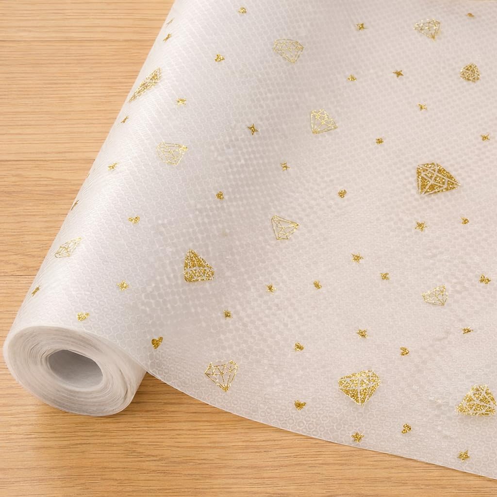 SHOPPOFOBIX Kitchen Mat EVA Food Grade Multipurpose Washable Anti Slip Mat/Sheet for Fridge, Shelf Liner, Table, Kitchen Drawer mat (Golden Diamond) Kafalo