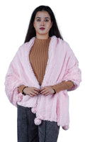 Diamond Craft faux fur woolen Warm Fancy Winter Scarf/Shawl/Dupatta/Hijab/Wrap/Scarves/StolesWrap for Women-Available in many color (PINK)