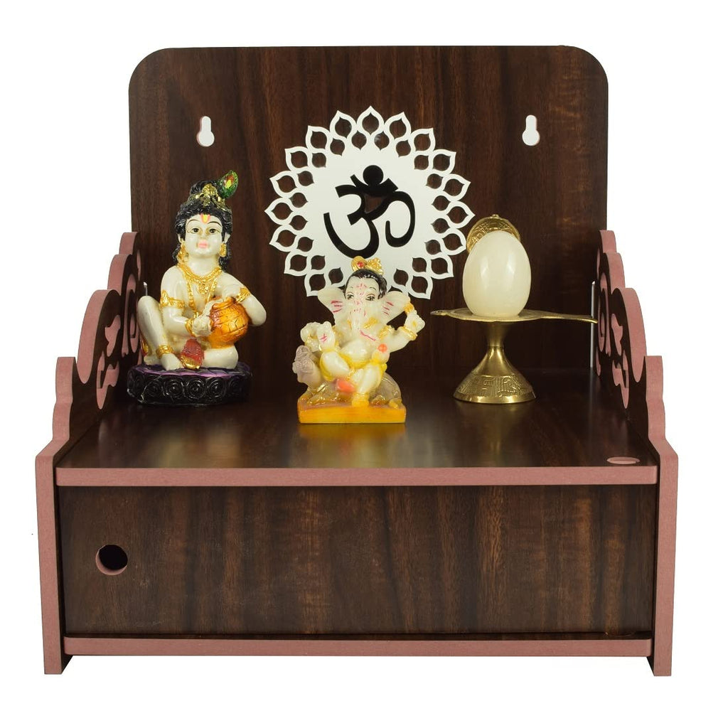 Lakhaji Wooden Wall Hanging Temple For Home/Shop/Office,43 cm,29 Cm