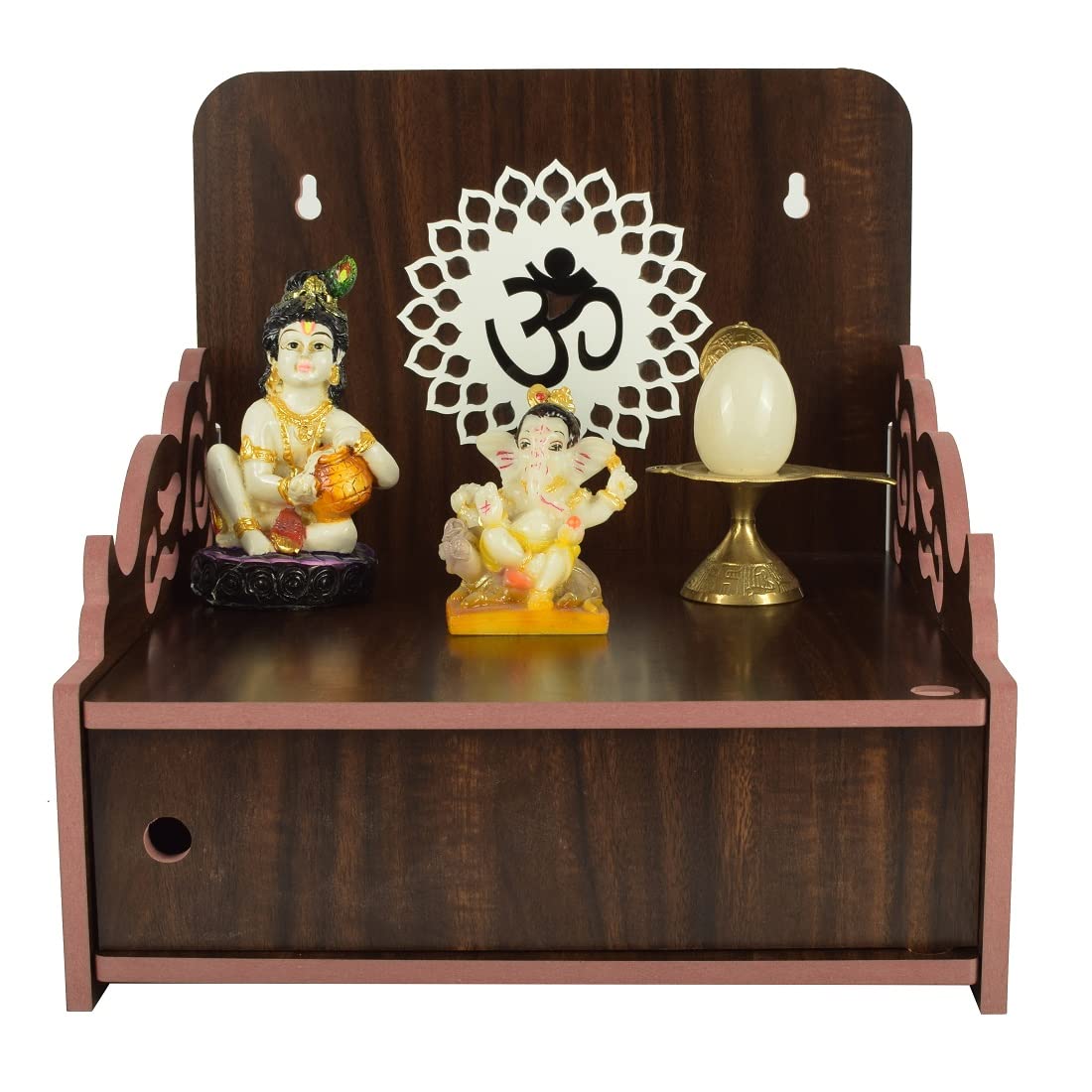 Lakhaji Wooden Wall Hanging Temple For Home/Shop/Office,43 cm,29 Cm