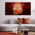 VIBECRAFTS Canvas Paintings for Living Room Drawing Room Panchmukhi Bajrangbali Canvas Wall Painting Fitted With Wooden Frame For Home | Office | Living Room | Gifts (PTVCH_2552)