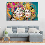VIBECRAFTS Beautiful Radha Krishan Canvas Wall Painting Five Pieces For Home|Office|Living Room|Gift (PTVC5Pcs4_8582)
