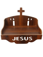 Premium Wooden Hanging Temple for Wall | Jesus Name Cut Design Prayer Stand