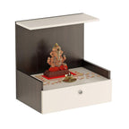 Anikaa Divine Wooden Temple Wall Hanging Temple Mount Puja Stand Pooja Shelf for Office & Home Decoration- (Wenge/White) D.I.Y