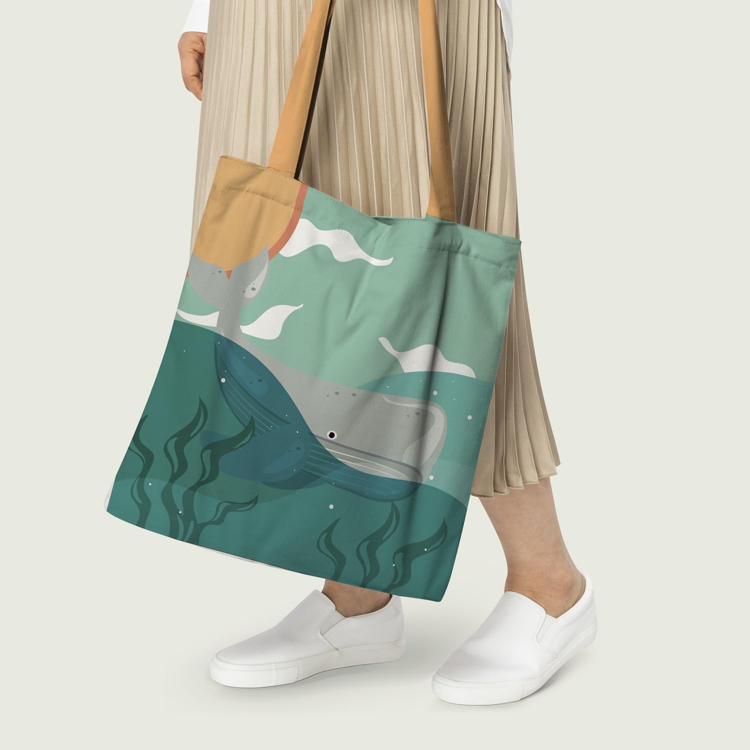 The Purple Tree Beach Dreams Tote Bag with Ocean Theme for Women - 1 Pc, Women Tote Bag, Eco Friendly Tote Bag, Underwater Wonder Tote Bag, Gifts For Women