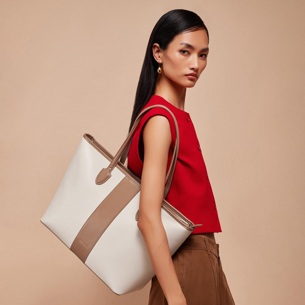 Miraggio Rachel Tote Bag For Women (Beige)