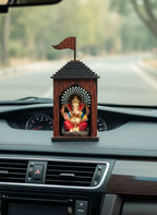 thinkit Wooden Car Dashboard Temple, for Car/Truck/Bus Dashboard, Mini Temple for Office Desk/Study Table and Small Spaces, Ideal for Gifting/Car Accessories - Brown, 1 Pcs