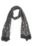 RAI SAHAB Printed Cotton Scarf for Women, Lightweight Soft Scarves Stoles for Summer & Winter(ST-95BLK10)