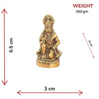 KridayKraft Metal Hanuman Ji Statue Sitting Idol Bajrangbali Murti Gift Article Decorative Showpiece, Gold Plated, 1 Piece.