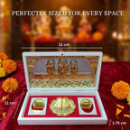 House Of Wemy Gold Plated Ram Darbar Pocket Temple for Wedding/Marriage Gift | Sri Ram, Lakshman, Sita & Hanuman Divine Prayer Boxes with Photo Frame & Charan Paduka (White - 21.3 cm)- Pack of 1