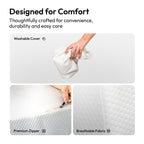 Frido Wedge Plus Cushion Cover | Ultrasoft, Breathable & Cool Pillow Cover | Aesthetic Pillow Cover for Home | Durable & Machine-Washable | White