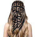 Flavizo Silk Satin Scarf for Women Stylish - Fashion Bandanas, Head Wrap Shawl Square Neck Hijab, Lightweight Hair Scarves for Office Travel Wear - Brown