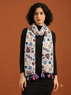 tweedle Pure Cotton Summer Scarf for Women,soft, Printed, Breathable Stole for Sun and Wind Protection - Multicolor