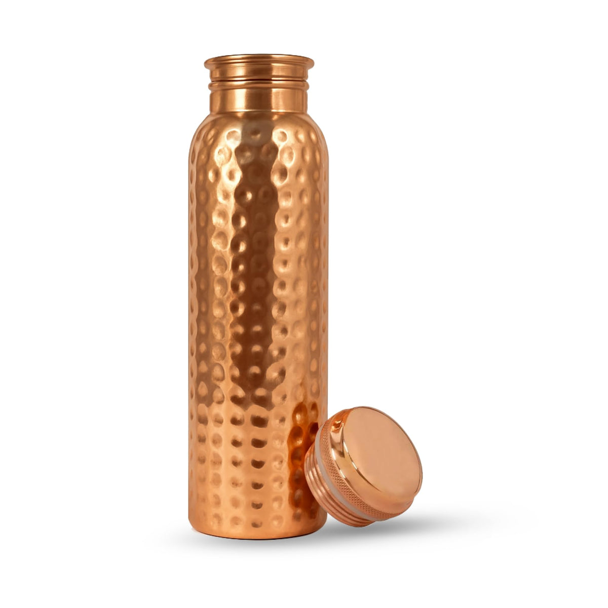 Metallix Copper Water Bottle 1 Ltr | Copper Bottle for Men & Women | 100% Pure Copper | BPA Free & Leak Proof | Easy to Carry | Suitable for Yoga, School & Office (Hammered)