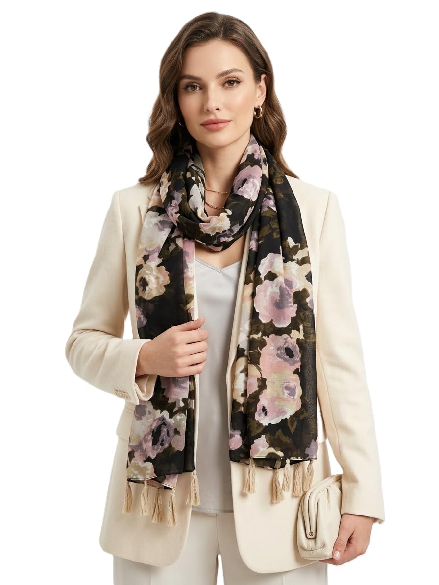 SAHIL SCARF Women Lightweight Scarf | 180 x 55 cm | Soft, Comfortable & Breathable | All Season Scarf