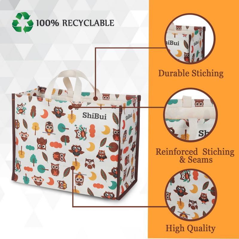 SHIBUI Big Heavy Duty Large Eco Waterproof Cotton Canvas Cloth Grocery Shopping Bag for Men Ladies Vegetable Milk Fruits with Hand Carry Handle Lunch Box Jhola Tote Bags (6, Multi-Color)