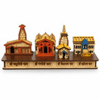 Char Dham Temple Wooden Model Yamunotri,Gangotri,Kedarnath&Badrinath 8 INCH