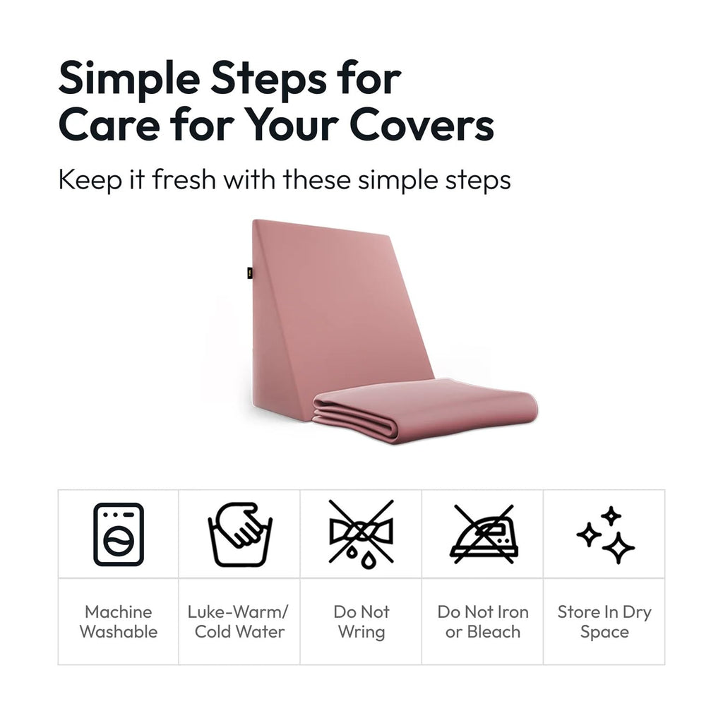 Frido Wedge Plus Cushion Cover | Ultrasoft, Breathable & Cool Pillow Cover | Aesthetic Pillow Cover for Home | Durable & Machine Washable | Blush Pink