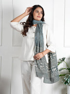 RAI SAHAB Printed Cotton Scarf for Women, Lightweight Soft Scarves Stoles for Summer & Winter(ST-98GREY10)