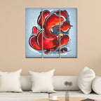 VIBECRAFTS 3 Pieces Abstract Ganesh Ji Art Canvas Wall Painting Fitted With Wooden Frame For Home | Office | Living Room | Gifts (PTVC3Pcs1_9572)