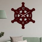 VIBECRAFTS Ship Wheel Shape Wooden Wall Clock for Home Decor | Office | Livingroom| Bedroom | Cafes | Gifts (WWCVC1Pcs_10002)