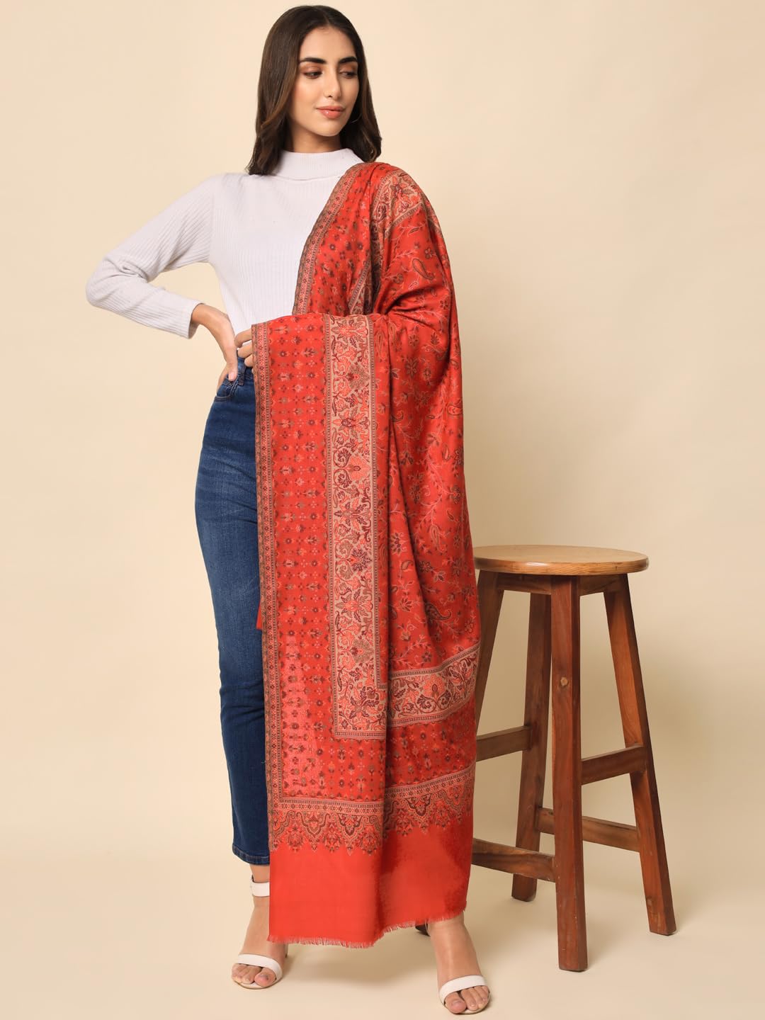 Pashmoda Women Khwaab Woven Design Jamawar Shawl (Size 101X203 CM)
