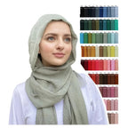 IBA ISBA COLLECTIONS Women's Crinkle Cotton Scarf, Stoles, Hijab (80 x 190 Cms) (Sand)