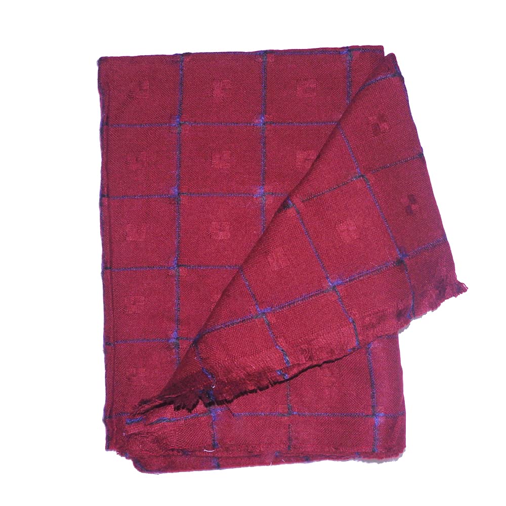 JMP Women's 100% Pure Wool Heavy Embroidery Shawl, Warm and Soft texture, Luxury Shawls, Stoles, Wraps (Maroon)