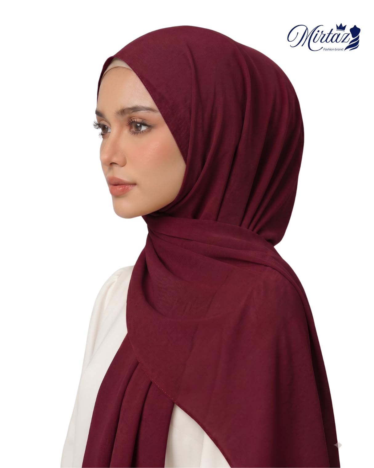 MIRTAZ Women's Chiffon Hijab Combo Pack of 6 | Soft Lightweight Plain Hijab Scarf | 180 x 70 cm (Pack Of 6 (M02))