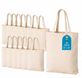 VORNIC 14x16 Inch Plain Canvas Tote Bag | 10 Pcs | 100% Organic Reusable 250 GSM Cotton Handbag for Shopping, Daily Use, Grocery, Craft Diy Painting and Storage