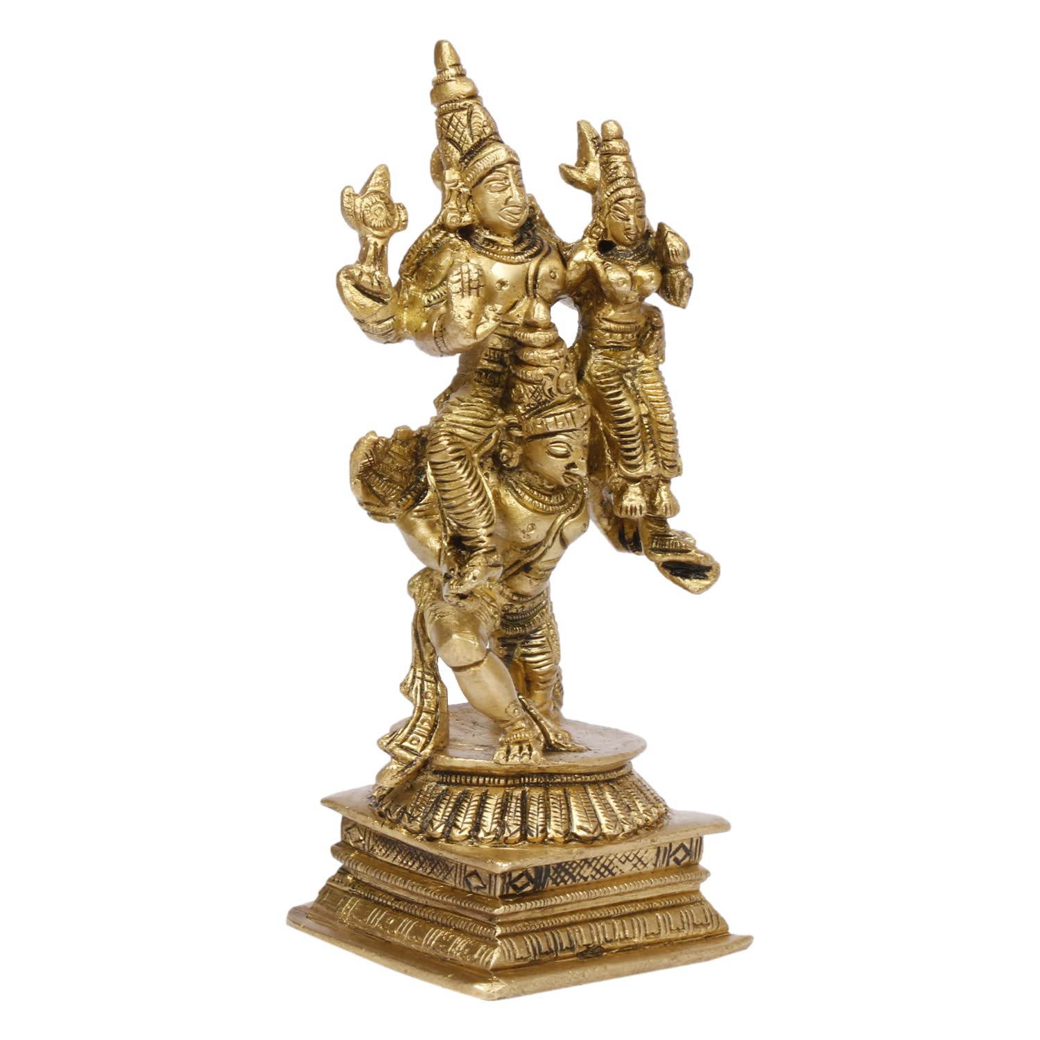 ARTVARKO Brass Vishnu Laxmi on Garuda Dev Murti Statue Showpiece for Decoration & Puja Temple Home Décor 5.5 Inch