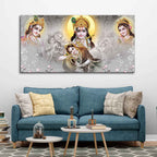 VIBECRAFTS Canvas Paintings for Living Room Drawing Room Radha Krishna Canvas Wall Painting Fitted With Wooden Frame For Home | Office | Living Room | Gifts (PTVCH_2515)