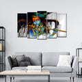 VIBECRAFTS Beautiful Krishna Playing Flute 5 Pieces Canvas Wall Painting For Home|Office|Living Room|Gift (PTVC5Pcs2_6506)