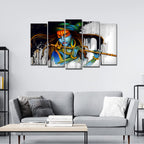 VIBECRAFTS Beautiful Krishna Playing Flute 5 Pieces Canvas Wall Painting For Home|Office|Living Room|Gift (PTVC5Pcs2_6506)