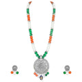 JFL - Jewellery for Less Tri Color Necklace set Handmade Patriotic Jewellery for Independence Day/Republic Day Women & Girls.