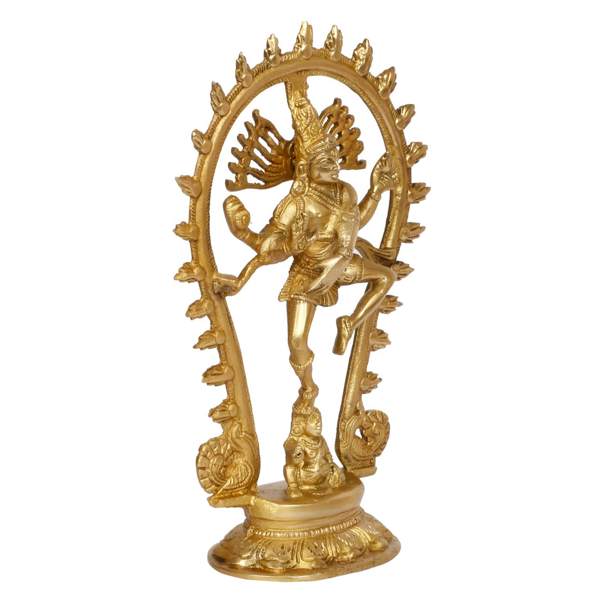 ARTVARKO Brass Nataraja Idol 12 Inch | Lord Shiva Dancing Natraj Statue for Home Temple, Pooja Room, Office & Living Room | Brass Shiva Murti for Meditation, Spiritual Décor & Gift
