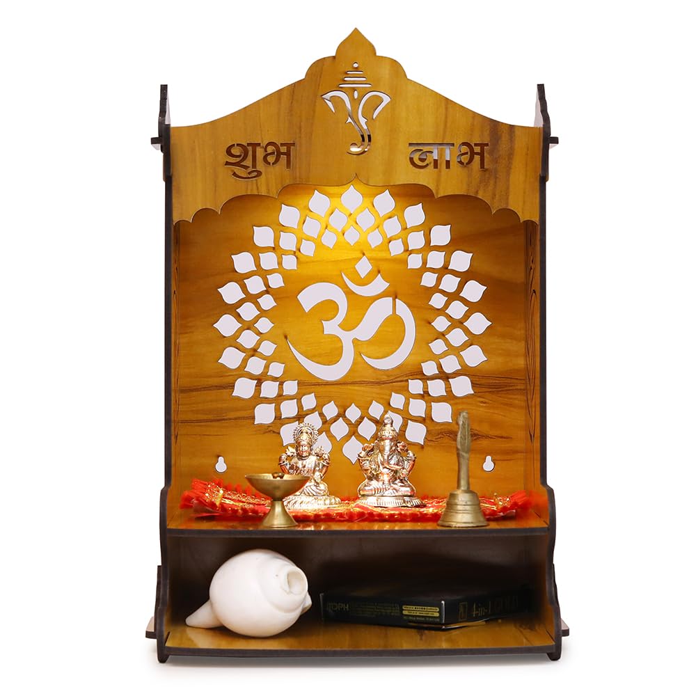 Sehaz Artworks OM Puja Mandir for Home Big Size | Pooja Mandir - 42 x 23 CM