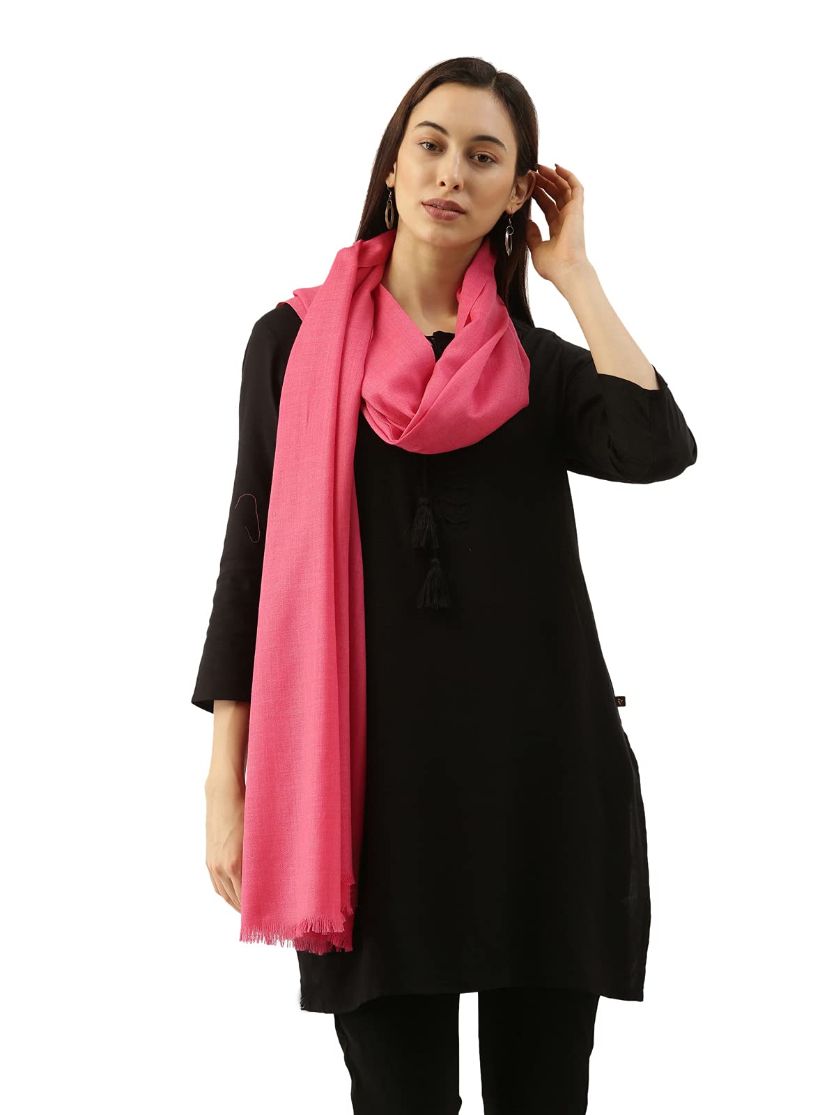 Pashmoda Women’s 100% Pure Wool Melange Stole, Shawl and Wrap, Woolmark Certified, Sustainable and Natural Fabric (Size 28x80)