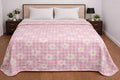 Bhoomi Impex Premium 100% Cotton Dohar for Double Bed (84 x 90 Inches) | 2 Layer Lightweight AC Blanket | 150 GSM | Summer Comforter | Ultra Soft Breathable All Season Blanket Pink Daisy Print Kafalo
