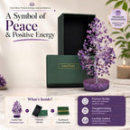 CALMINDS Amethyst Crystal Gemstone Money Tree Reiki Charged Feng Shui for Healing, Protection Spiritual Growth Chakra Balancing Positivity Home Décor Unique Gift for All Anniversary Birthday (25cm)