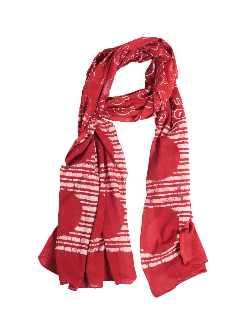 Gutthi Women's Cotton Stoles | Scarf Lightweight & Comfortable for All Seasons, Size (100X180 CM) (Red)
