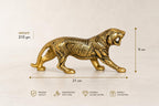 KridayKraft Golden Metal Antique Tiger 2 Pcs Set/Jaguar/Panther/Sher Figurine Table Top Decorative,Feng Shui & Vanstu,Animal Showpiece Figurines. Set of 2 pcs