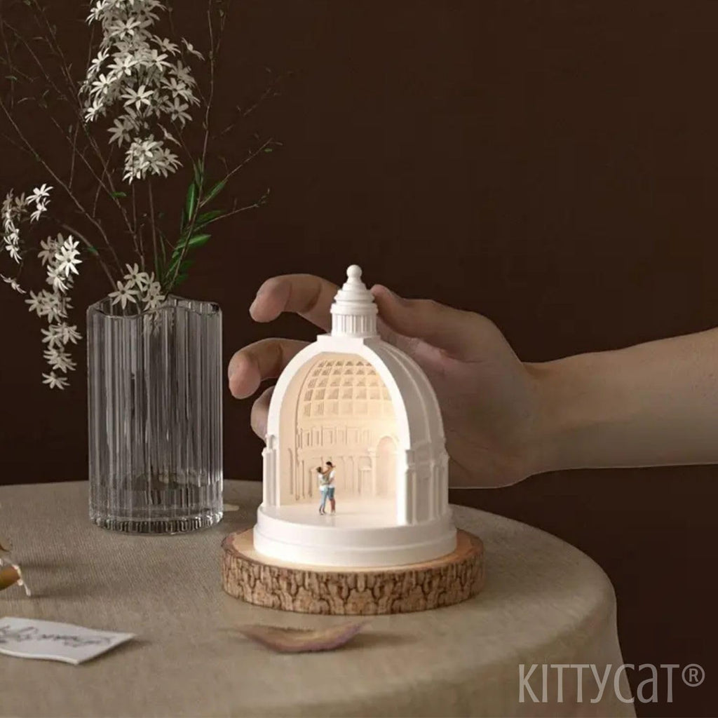 Kitty Cat® Dome Shaped Candle Holder & Trinket Tray | Concrete Tealight Holder for Home Decor | Roman Architecture Showpiece | Diwali Gift Item for Housewarming, Table Decor, Festivals