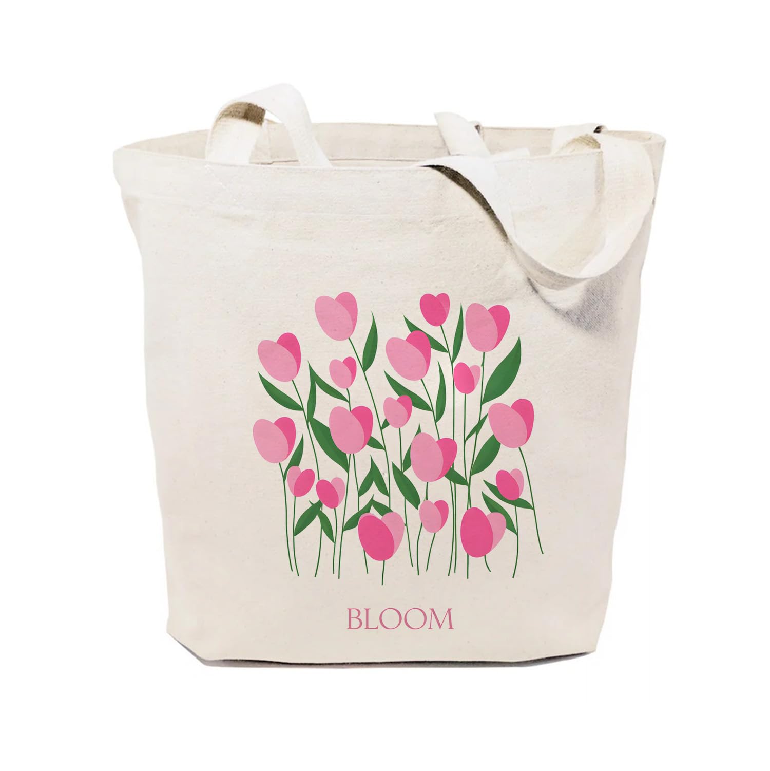 Heu Floral Printed Canvas Tote Bag | Eco-Friendly Reusable Cotton Shoulder Bag | Stylish Bloom Design Shopping Tote for Women