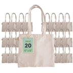 11x13 Inch Plain Canvas Tote Bag | 1 Pc, 5 Pcs, 7 Pcs, 10 Pcs, 15 Pcs, 20 Pcs, 25 Pcs | 100% Organic Reusable 180 GSM Cotton Handbag for Shopping, Daily Use, Grocery, DIY Painting & Storage (20)