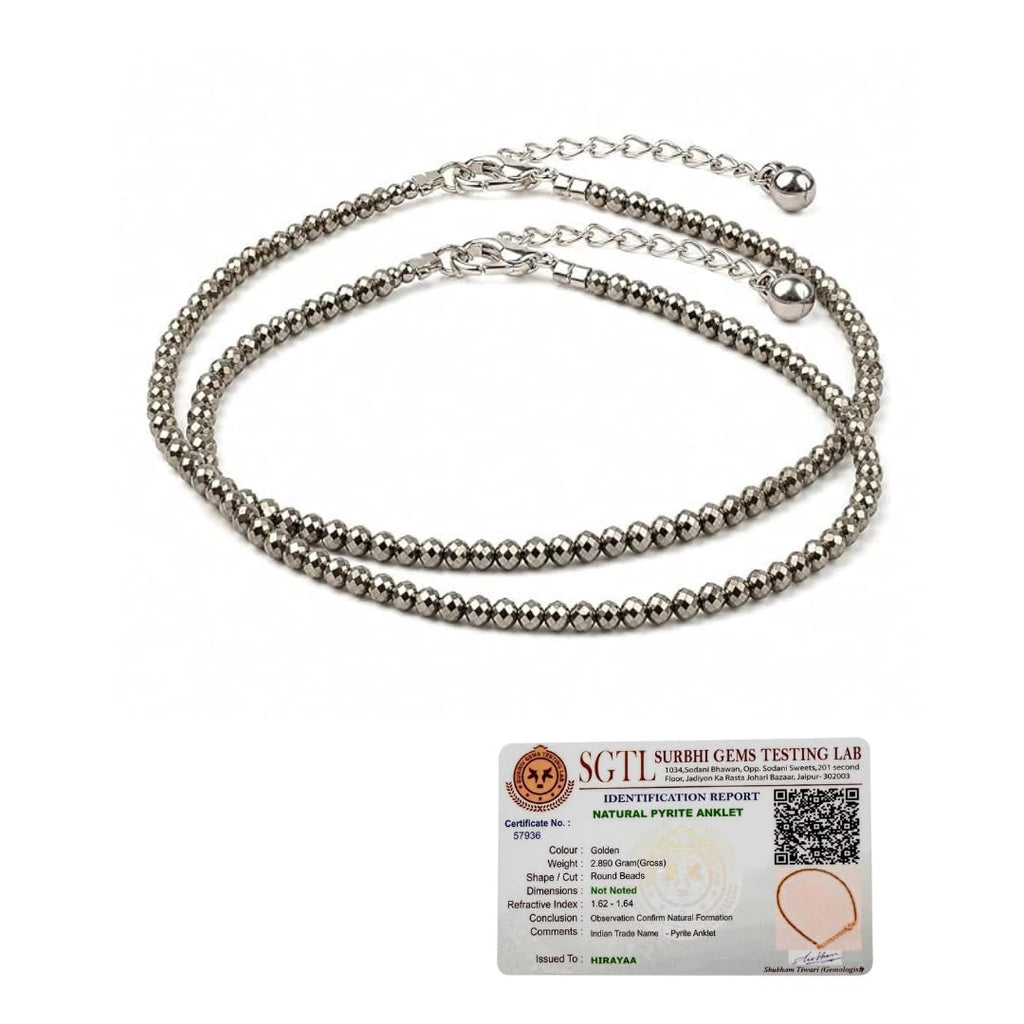Hirayaa Pyrite Anklet for Women and Girls (Pack Of 2)