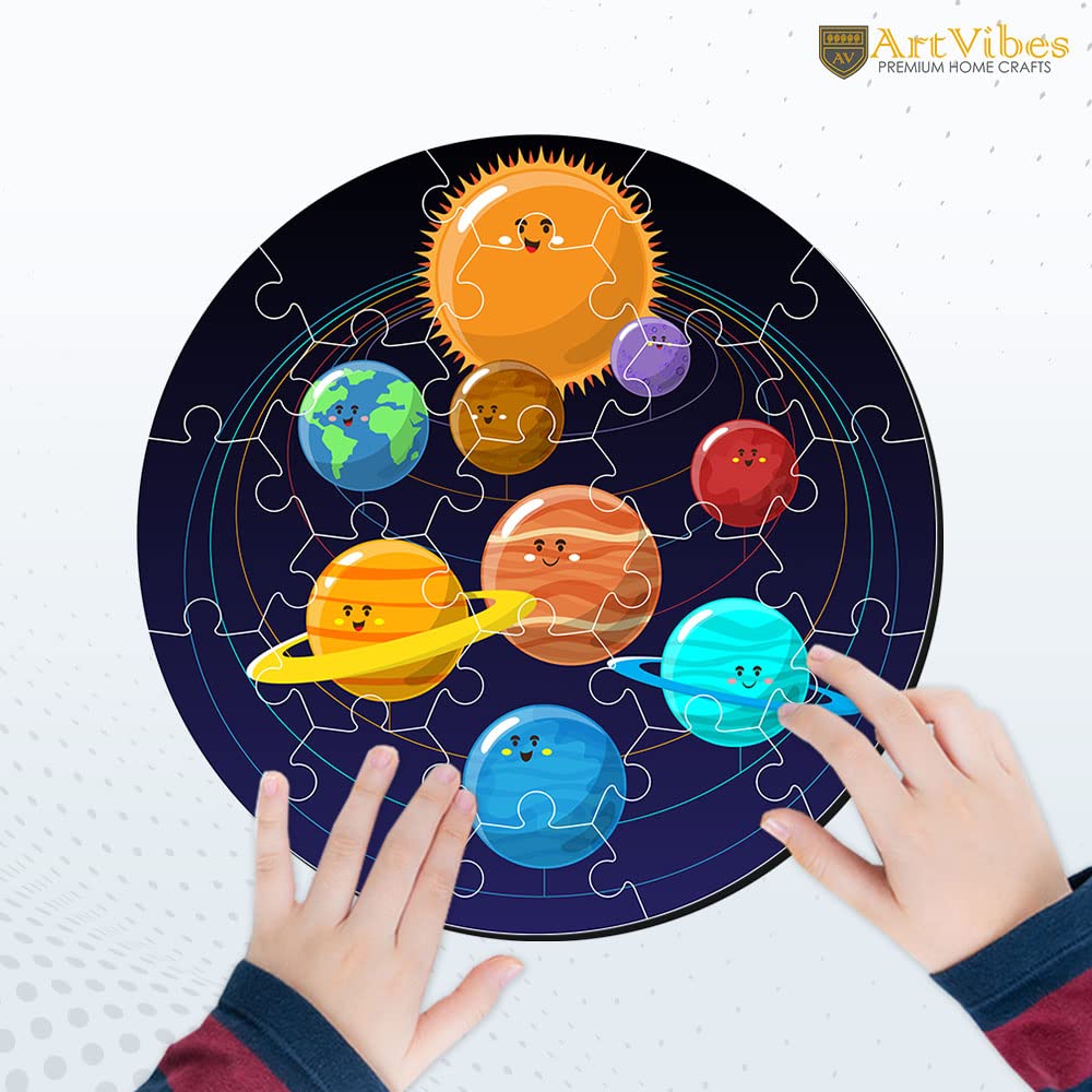 Artvibes Wooden Premium Solar System Puzzles for Kids | Jigsaw Puzzles for Kids Age 2 and 3 | 19 Piece Puzzles | Toddlers Wooden Puzzle | Fun Learning Brain Booster for Little Champions (PZ_702N)