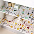 ASOMA Anti-Slip Kitchen Cabinet Drawer Shelf Mat Liner Sheets Waterproof Strong Table Mat EVA for Bathroom, Fridge Mat Textured Multipurpose Use (Printed Soft Foam (Tea Coffee) 45 * 300 cm) Kafalo